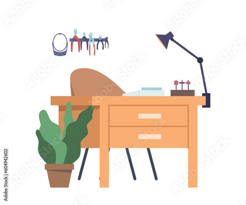 Jewelry Master Workplace. Meticulously Organized And Well-equipped Space Where Skilled Artisans Create Exquisite Pieces