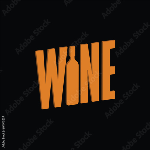 Wine logo design template.Vector illustration type.