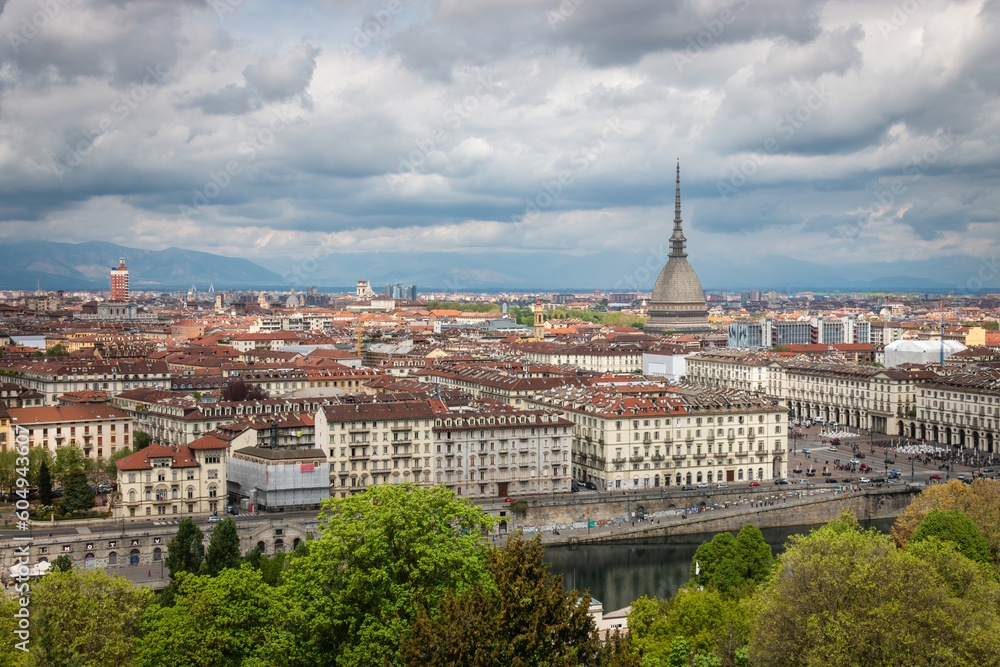 Scenic view cityscape of Turin, Italy