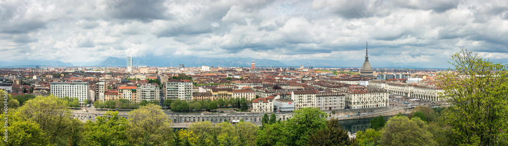 Panoramic view cityscape of Turin, Italy