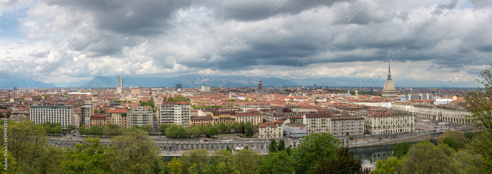 Panoramic view cityscape of Turin, Italy