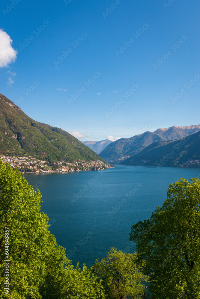 Scenic view of southwestern branch of Lake Como, Italy