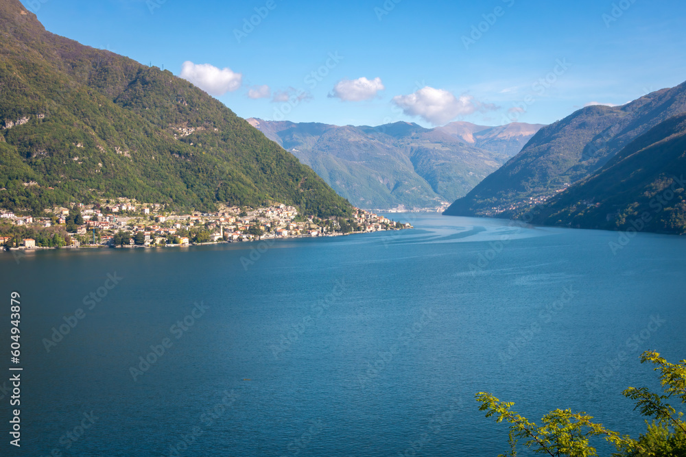 Scenic view of southwestern branch of Lake Como, Italy