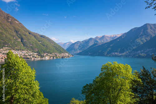 Scenic view of southwestern branch of Lake Como, Italy photo