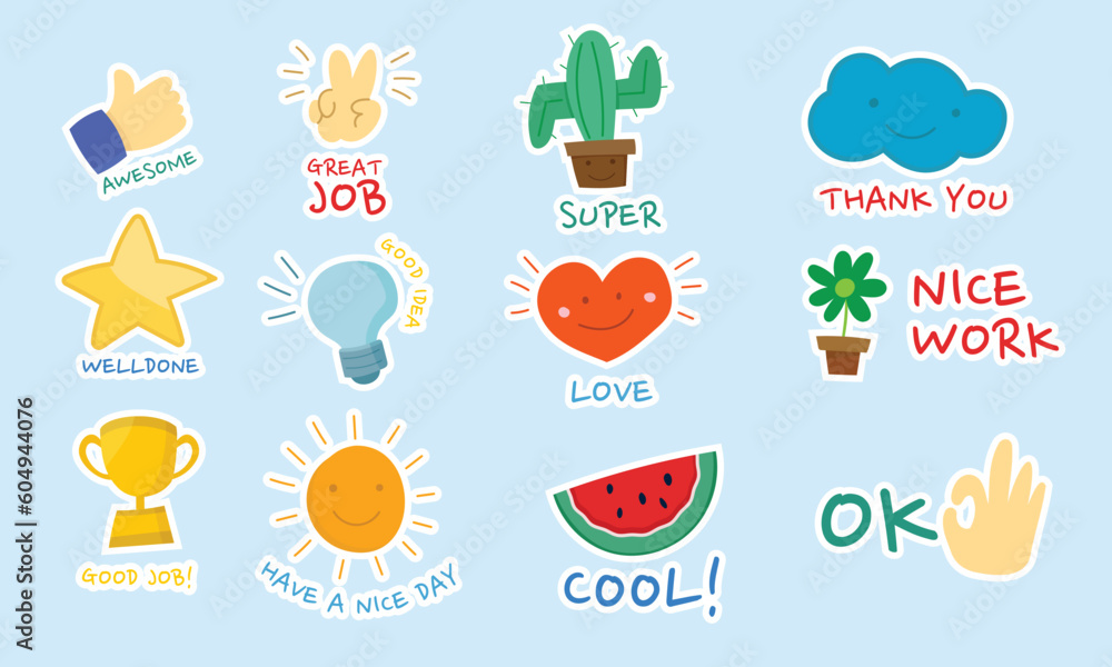 Collection of inspirational quotes sticker