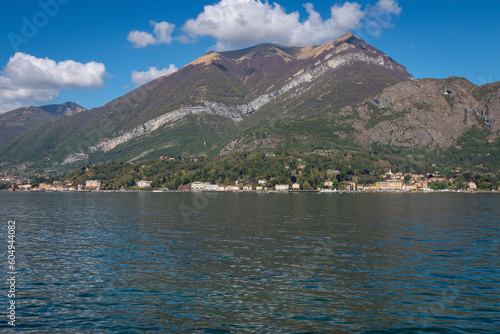 Scenic view of Tremezzo, Cadenabbia and Monte Crocione, Lake Como, Italy