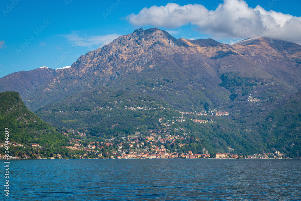 Scenic view of Menaggio and Monte Grona, Lake Como, Italy