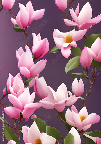 Beautiful magnolia vintage color palette bokeh.