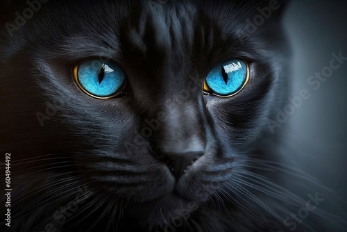 Black Cat  Captivating Gaze. Ai