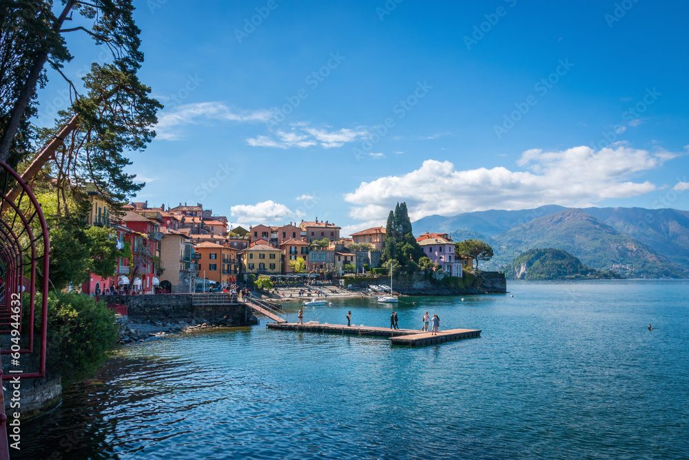 Scenic view of Varenna on the eastern shore of Lake Como, Italy
