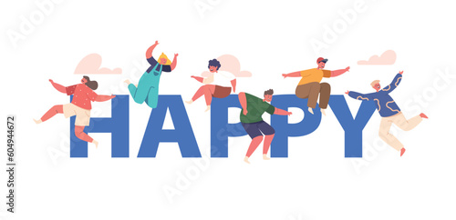 Conceptual Poster With Energetic And Joyful, Happy Kids Jump With Excitement. Children Laughter, Carefree Leaps