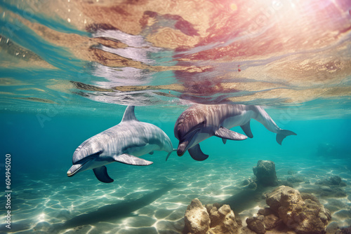 Delfine schwimmen im Wasser © Guido Amrein