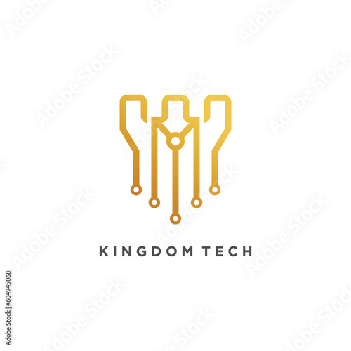 Kingdom logo design vector with technology concept