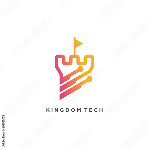 Kingdom logo design vector with technology concept