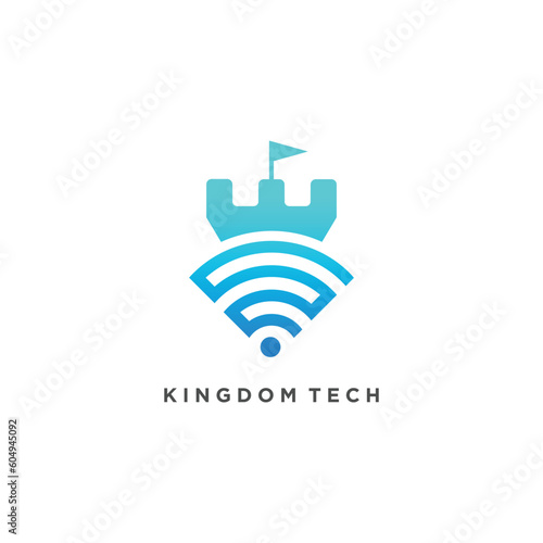 Kingdom logo design vector with technology concept