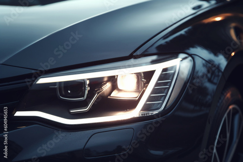 Car headlights, Exterior closeup detail, Car detail © alisaaa
