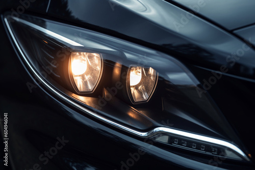 Car headlights, Exterior closeup detail, Car detail © alisaaa