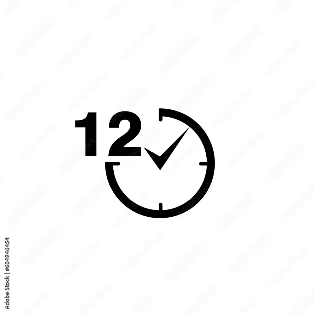 12 hours icon isolated on white background 12 hours icon isolated on white background