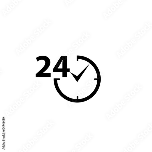 24 hours icon isolated on white background