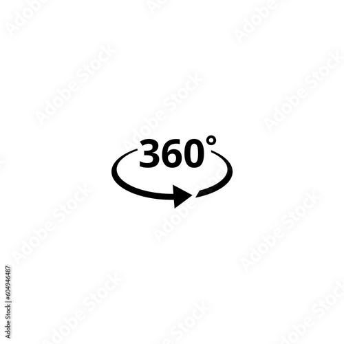  360 degres icon isolated on white background