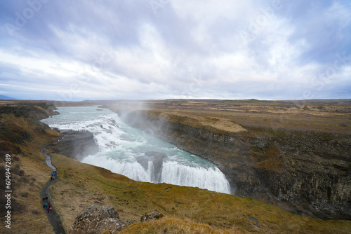 waterfall Gull-Foss  Golden falls  Iceland.