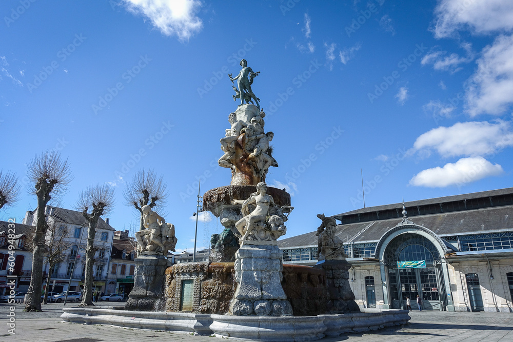 Fototapeta premium TARBES, FRANCE-The Marcadieu is the symbolic meeting point in the city of Tarbes on April 9, 2018. Tarbes, France