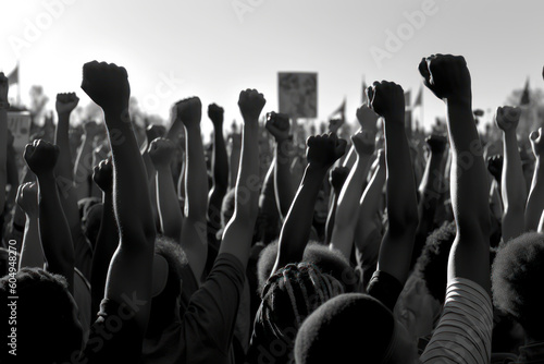 hands of protesters people generative ai photo