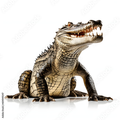 Crocodile isolated white background
