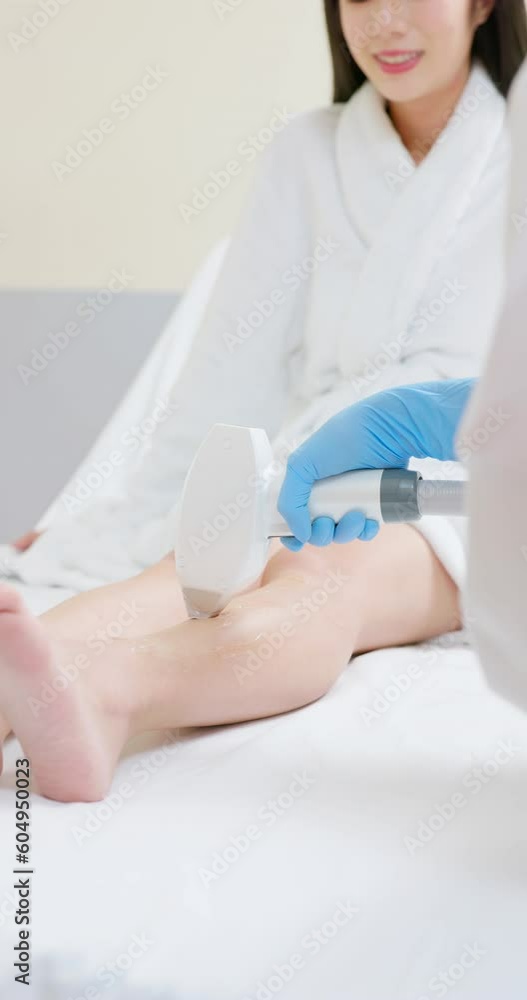 Woman leg laser hair removal Woman leg laser hair removal