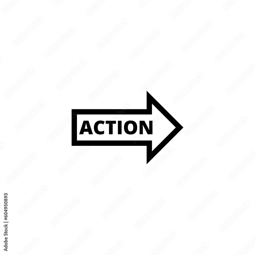 Obraz premium Action arrow icon isolated on white background