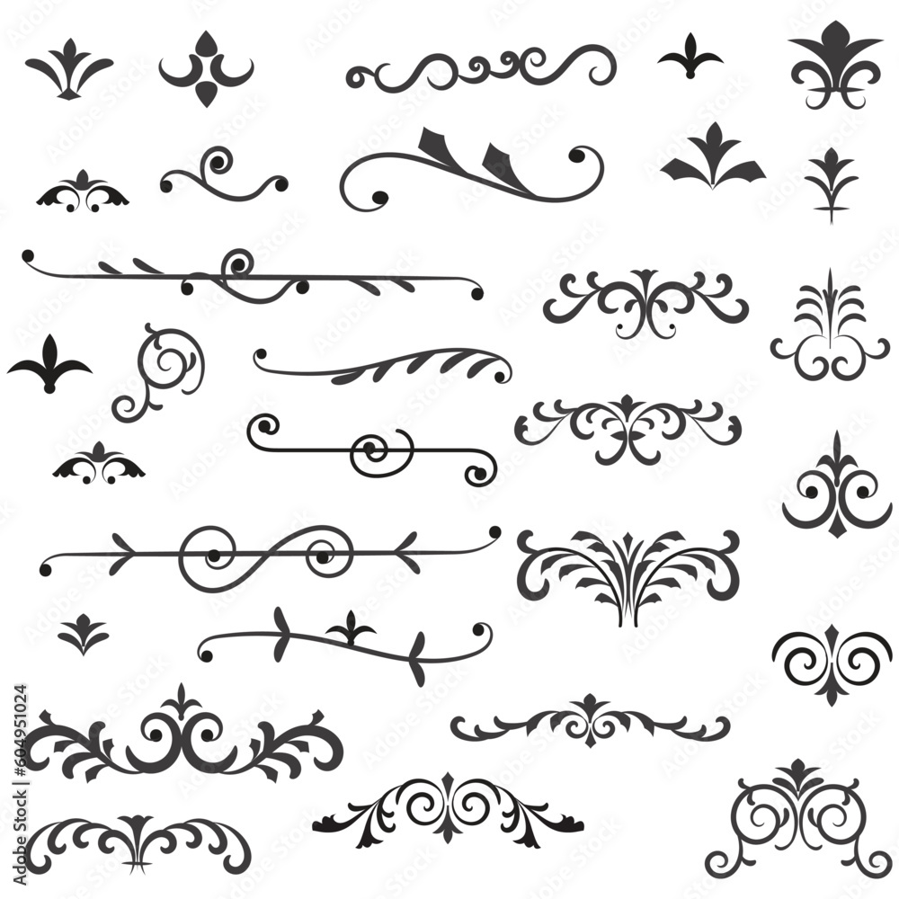 Vector graphic elements for design, Swirl elements decorative illustration