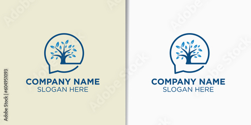 nature consult logo design template, communication logo, yoga brand identity