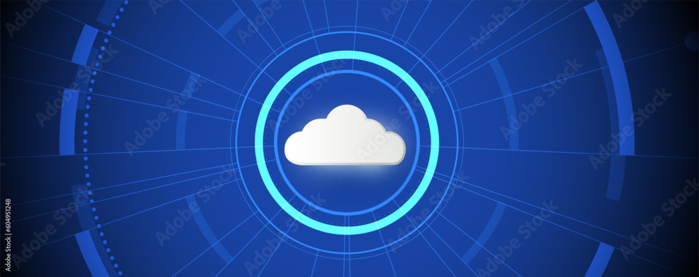 Obraz premium Cloud technology. Integrated digital web concept background
