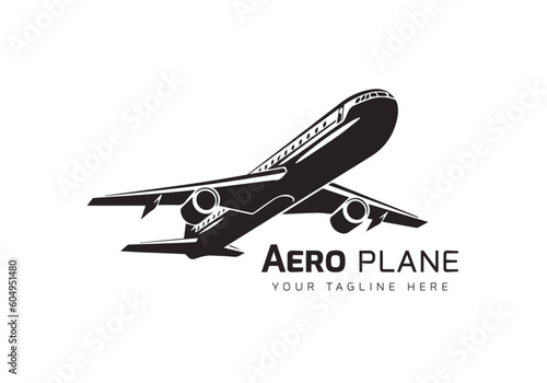 Aero plane or airplane flight flying minimal logo silhouette