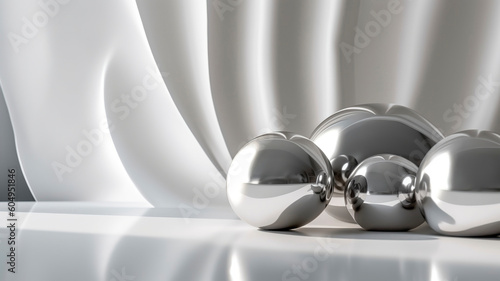 Abstract light grey background, with beautiful lighting spots and reflections.