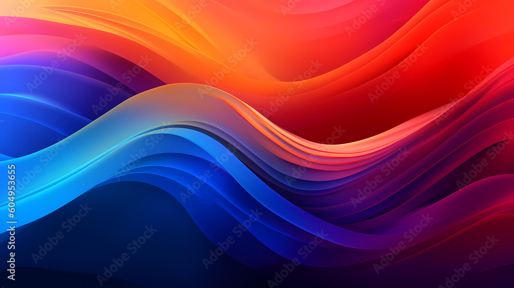 Fototapeta premium Stylish bright wavy gradient eye-catching