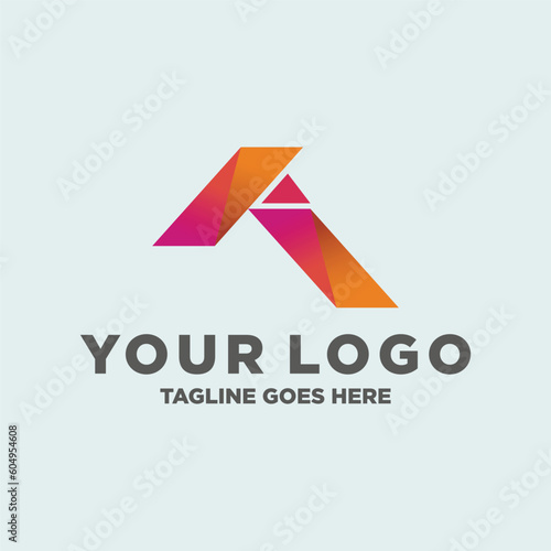 Vector Agradient letter origami logo, icon for company. Free Download Vector Agradient letter origami logo, icon for company. - GFXLoad
