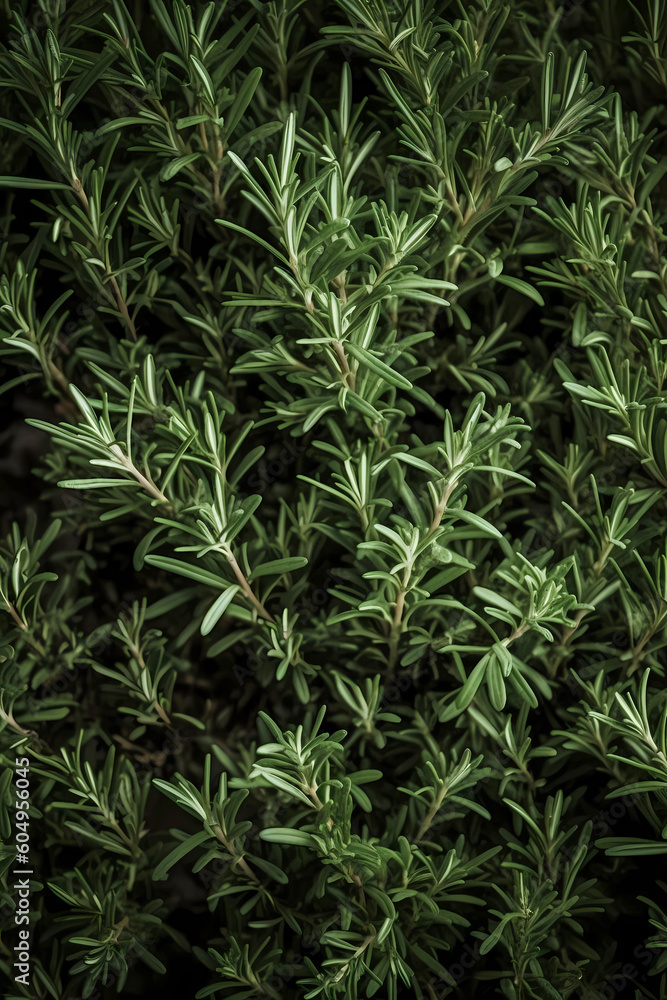 Fresh rosemary leaves filling the entire frame, fresh herbs, generative AI Fresh rosemary leaves filling the entire frame, fresh herbs, generative AI