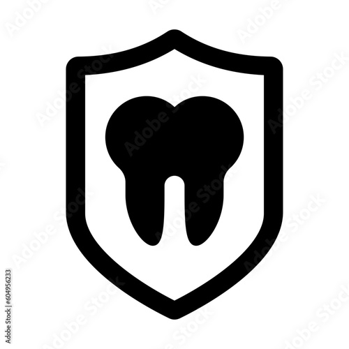 Dental treatment covered in insurance concept, Teeth Loss Protection vector icon design, odontology symbol, oral medicine sign, Dental instrument stock illustration 