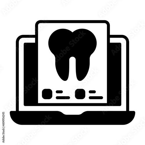 Scanning Teeth concept, Cone Beam Computed Tomography vector icon design, odontology symbol, oral medicine sign, Dental instrument stock illustration 
