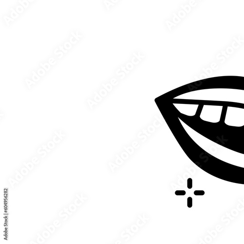 Healthy fixed upper jaw maxilla with teeth concept, Gummy Narrow Smile vector icon design, odontology symbol, oral medicine sign, Dental instrument stock illustration 