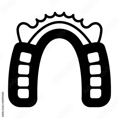 Dental Plates concept, reconstruct single or many teeth vector icon design, odontology symbol, oral medicine sign, Dental instrument stock illustration  photo