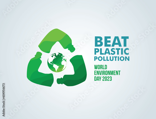 #BeatPlasticPollution, World Environment day concept 2023 vector background. 