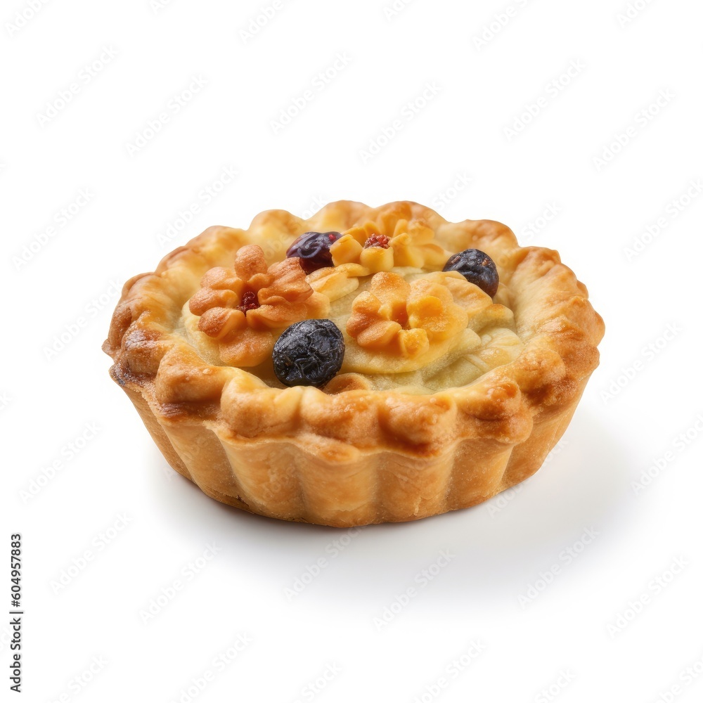 Shortcrust Pastry Isolated on White. Generative AI Shortcrust Pastry Isolated on White. Generative AI