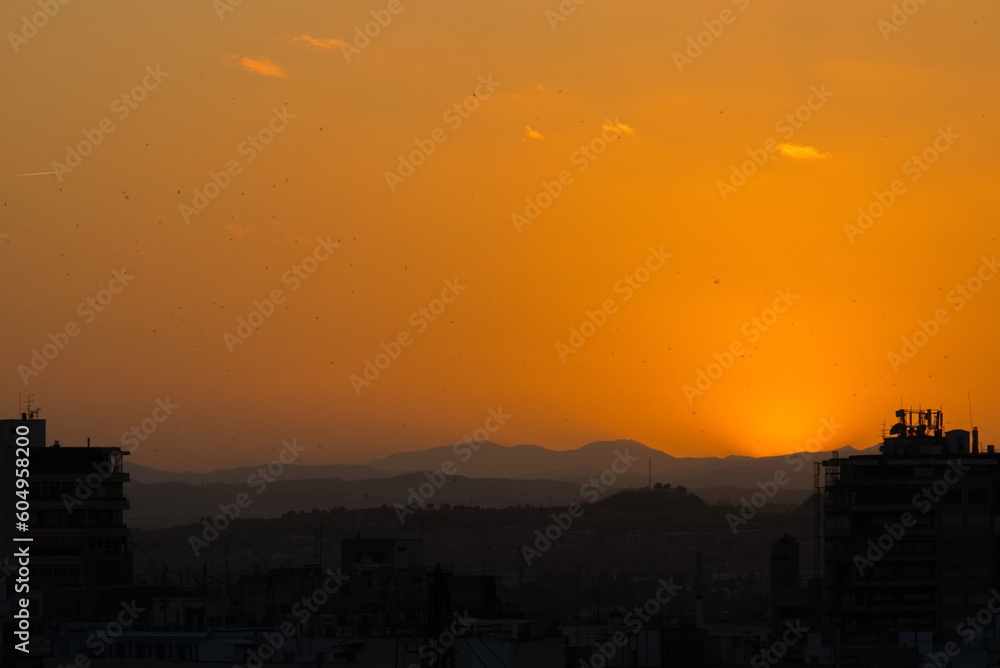 Beautiful and colorful sunset in Murcia