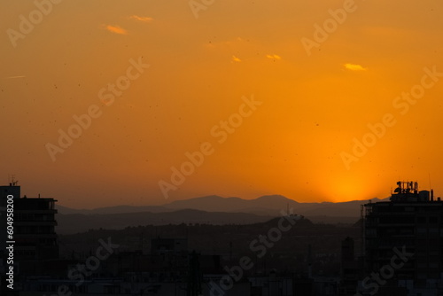 Beautiful and colorful sunset in Murcia