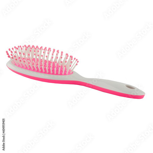 Modern hair brush - black color on a white background. Women s accessory.