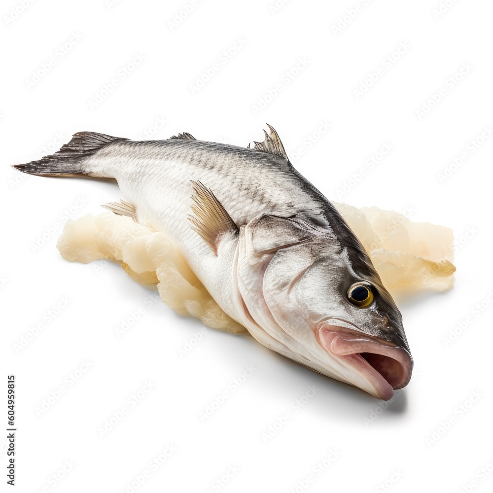 Patagonian Toothfish Chilean Sea Bass fish isolated on white