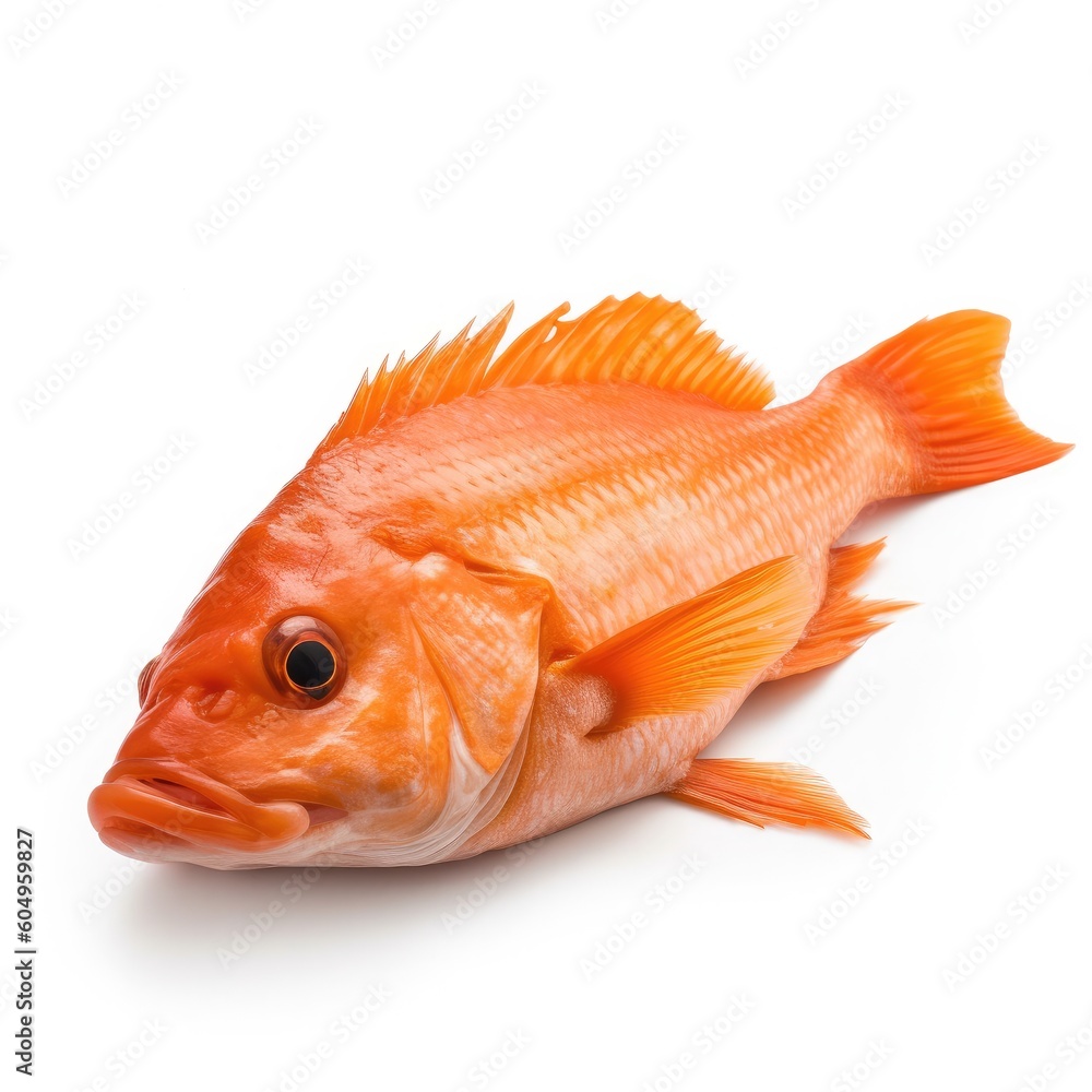 Fototapeta premium Orange Roughy fish isolated on white. Generative AI