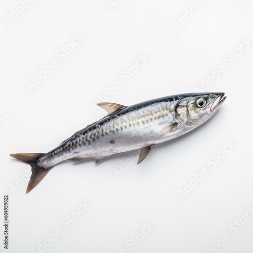 Mackerel fish isolated on white. Generative AI